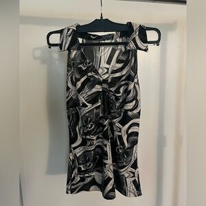 Y2K Black and White Top